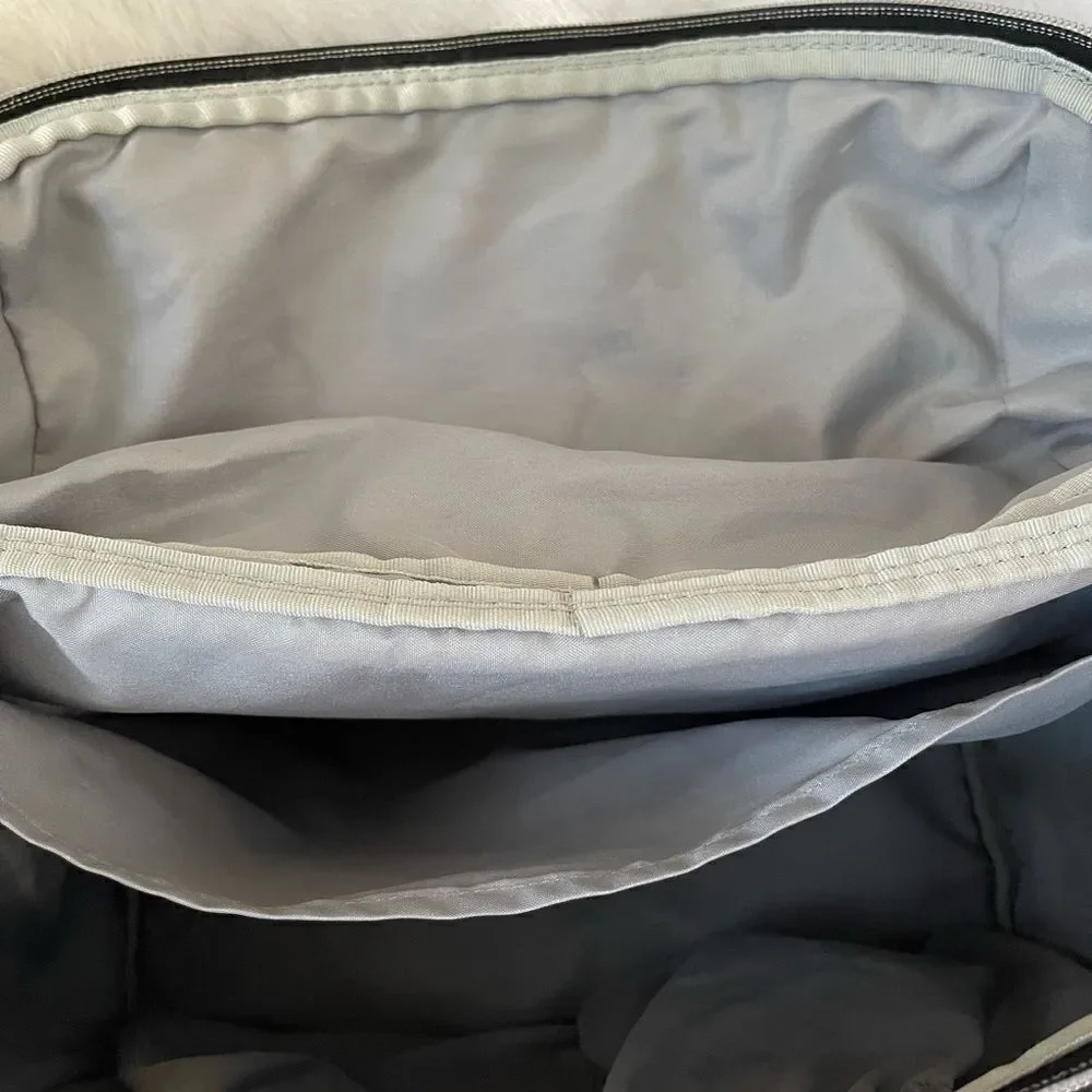SKIP HOP FLATIRON DIAPER BACKPACK NYLON BLACK-WHITE WITH GOLD TONE HARDWARES